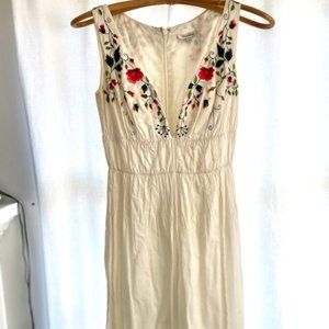 Mandalay White Dress with Floral Embroidery